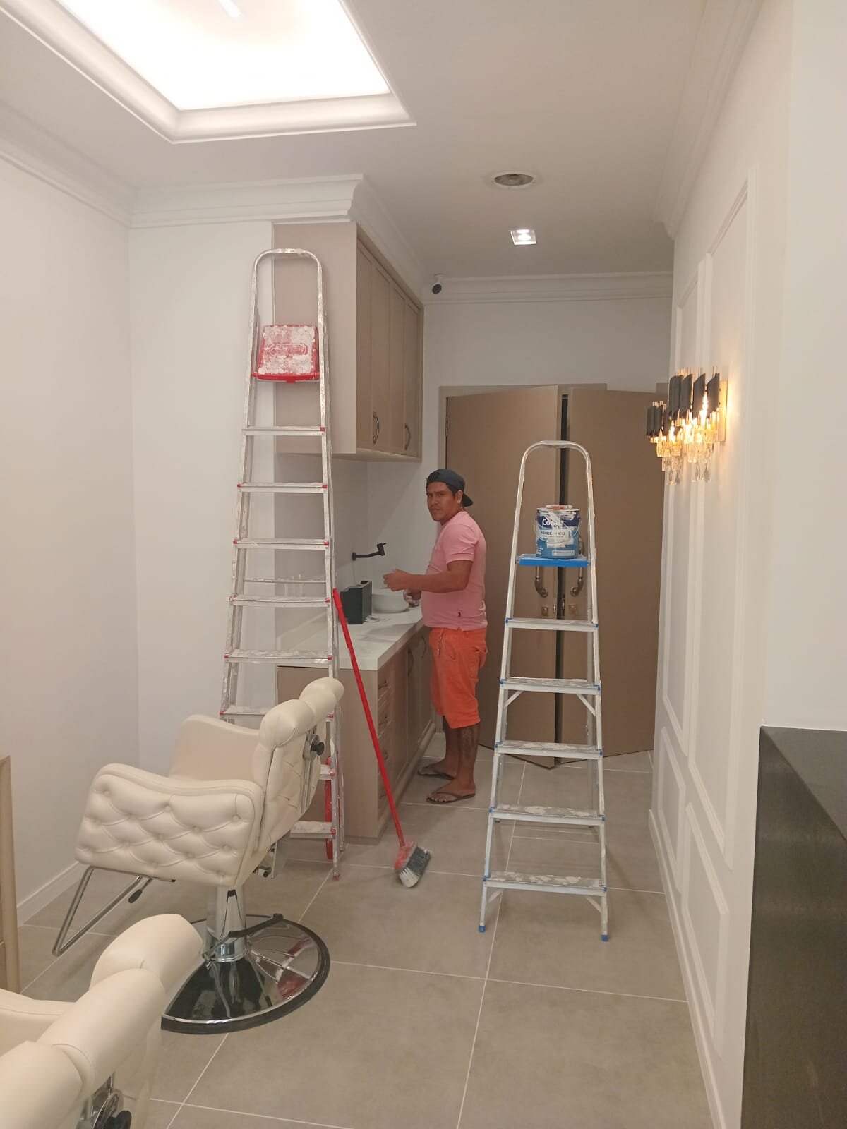 Salão Amélie durante a obra